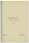 Moe Howard's 25pp. Script for the Stooges 1952 Film ''Three Dark Horses'' -- Signed by Moe on Cover & With His Edits, Some Signed -- Plus 12pp. of Script Changes, Call Sheets, Shot Lists -- Very Good